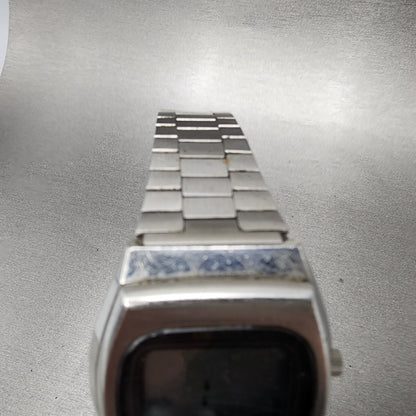 VTG Seiko Digital Watch Men 36mm Digital Steel 05335023 Rectangle PARTS5