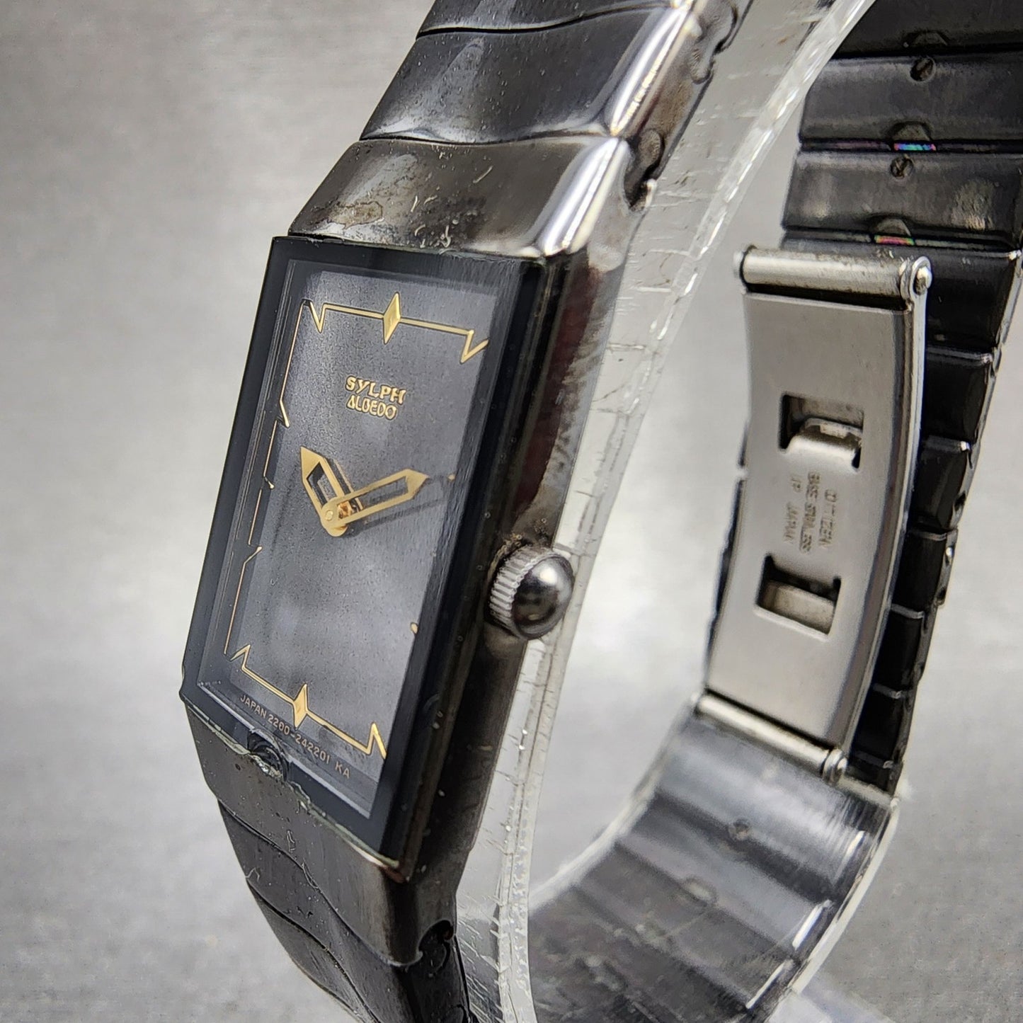 Citizen Sylph Albedo Tank Watch Women 16mm Black Dial Black Tone New Battery2