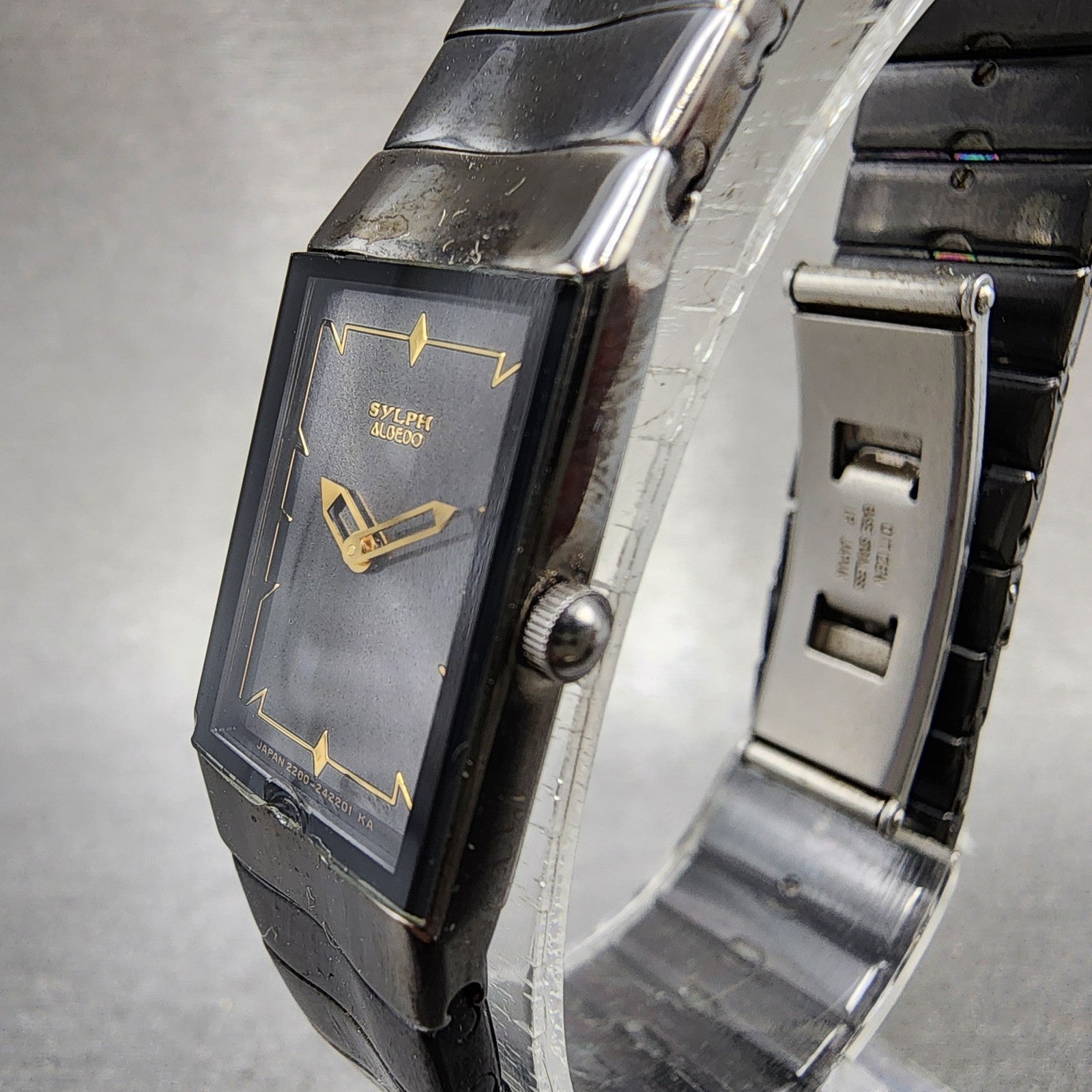 Citizen Sylph Albedo Tank Watch Women 16mm Black Dial Black Tone New Battery2