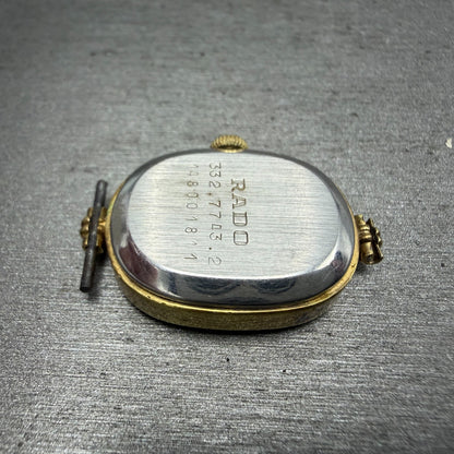Rado Watch Women 20mm Gold Dial Gold Tone Oval Manual Wind Runs 332.7743.211