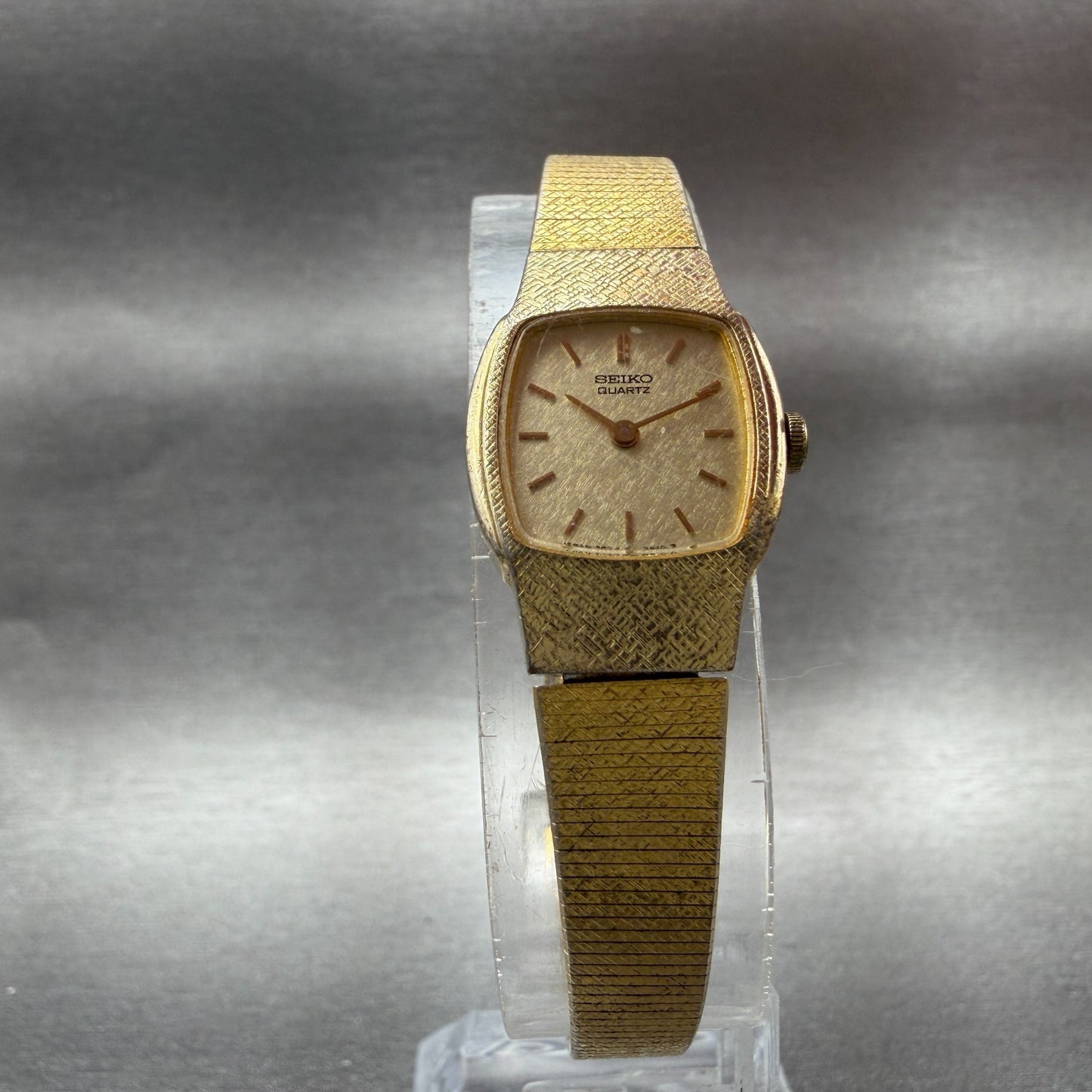 Seiko Watch Women 16mm Champagne Dial Gold Tone 2C20-5389 New Battery Vintage5