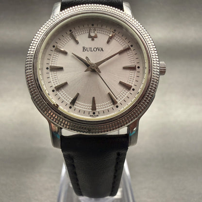 Bulova Watch Women 28mm Silver Dial Silver Tone Round 96L129 New Battery5