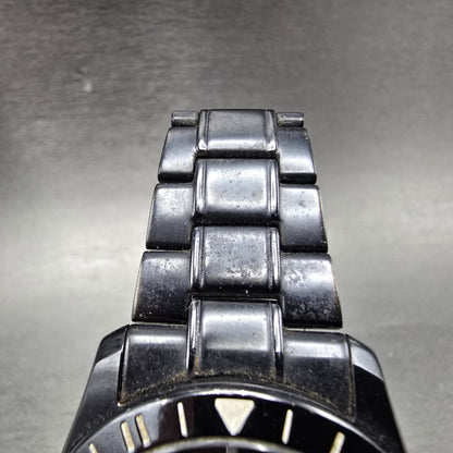Citizen Eco-Drive Watch Men 38mm Black Dial Black Tone Atomic Date PARTS!!! H4165