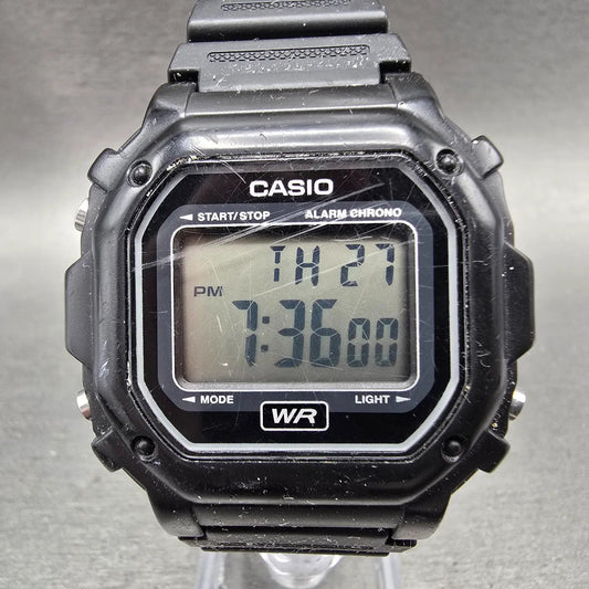 Casio Illuminator F-108WH Watch Men 43mm Black Alarm Chrono Digital New BatteryL0