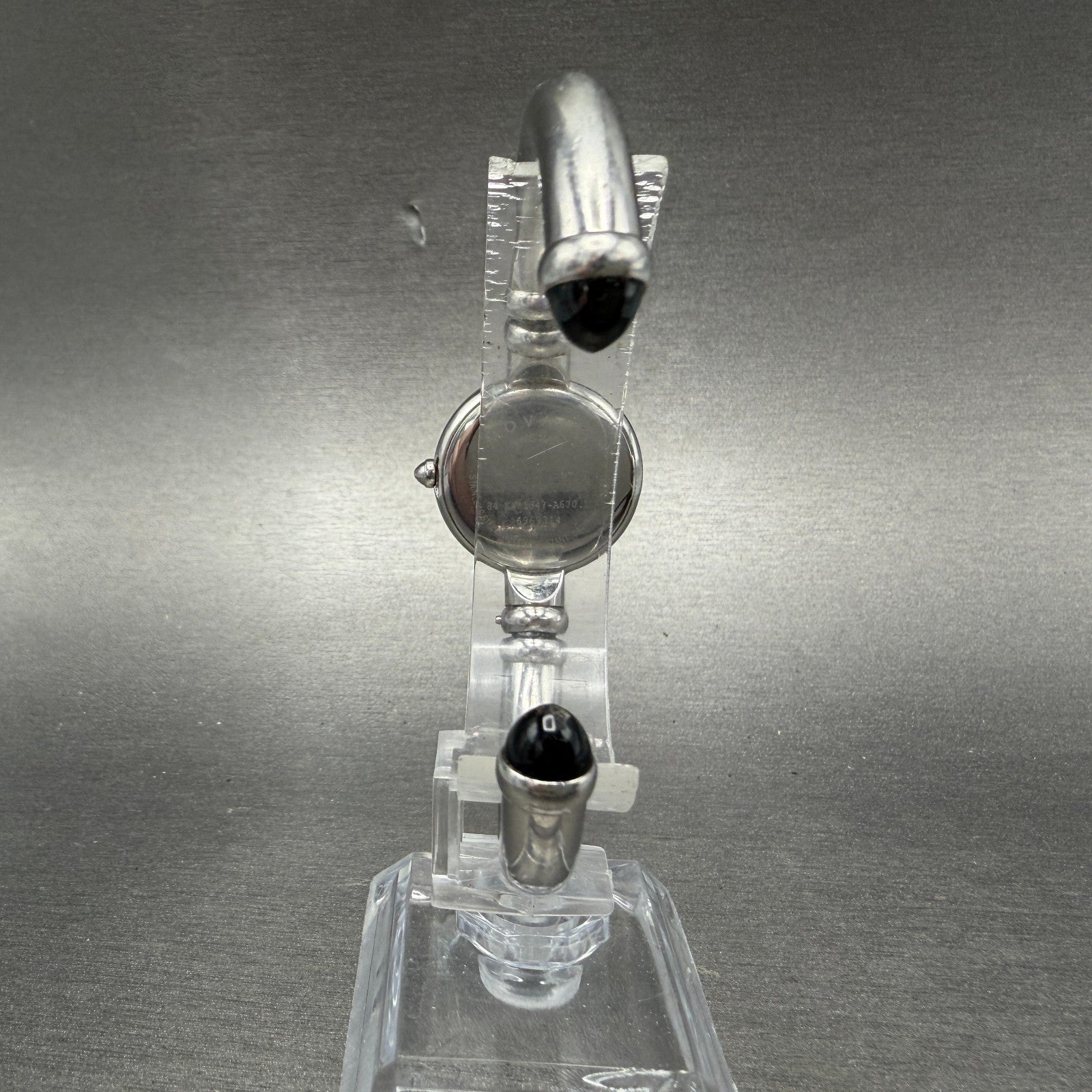 Movado Bareleto Watch Women 24mm Black Dial Stainless Steel Round Bangle NewBatH7