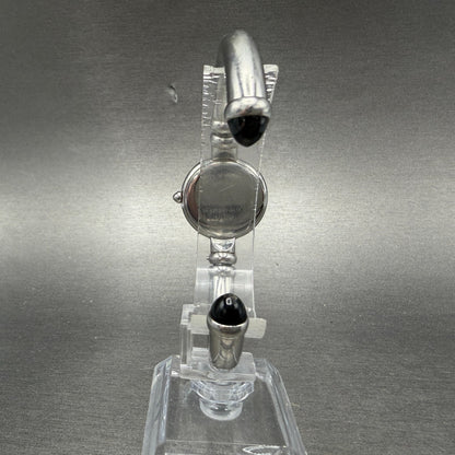 Movado Bareleto Watch Women 24mm Black Dial Stainless Steel Round Bangle NewBatH7