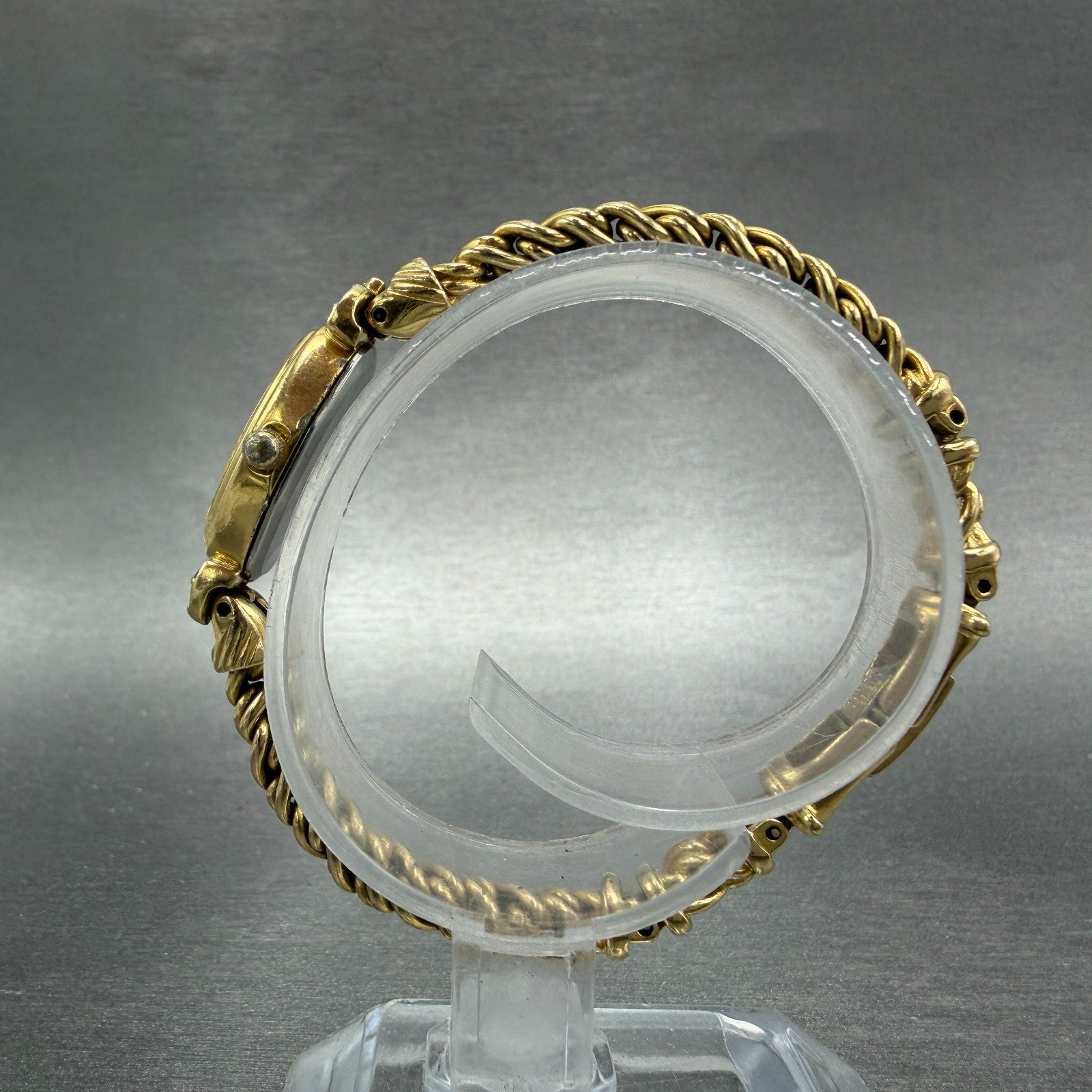 Seiko Watch Women 13mm Champagne Dial Gold Tone Oval 1E20-5760 New Battery Gems6