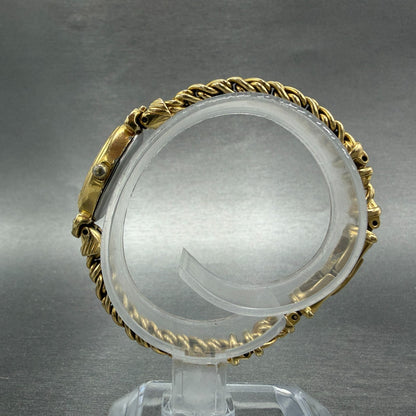 Seiko Watch Women 13mm Champagne Dial Gold Tone Oval 1E20-5760 New Battery Gems6
