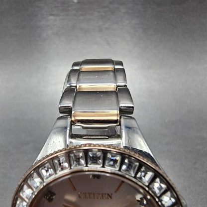 Citizen Silhouette Eco-Drive Watch Women 31mm Silver Dial Two Tone Date Runs4
