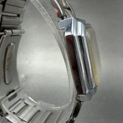 Rado Watch Women 26mm Orange Dial Silver Tone Octagon Manual Wind Runs VTG3