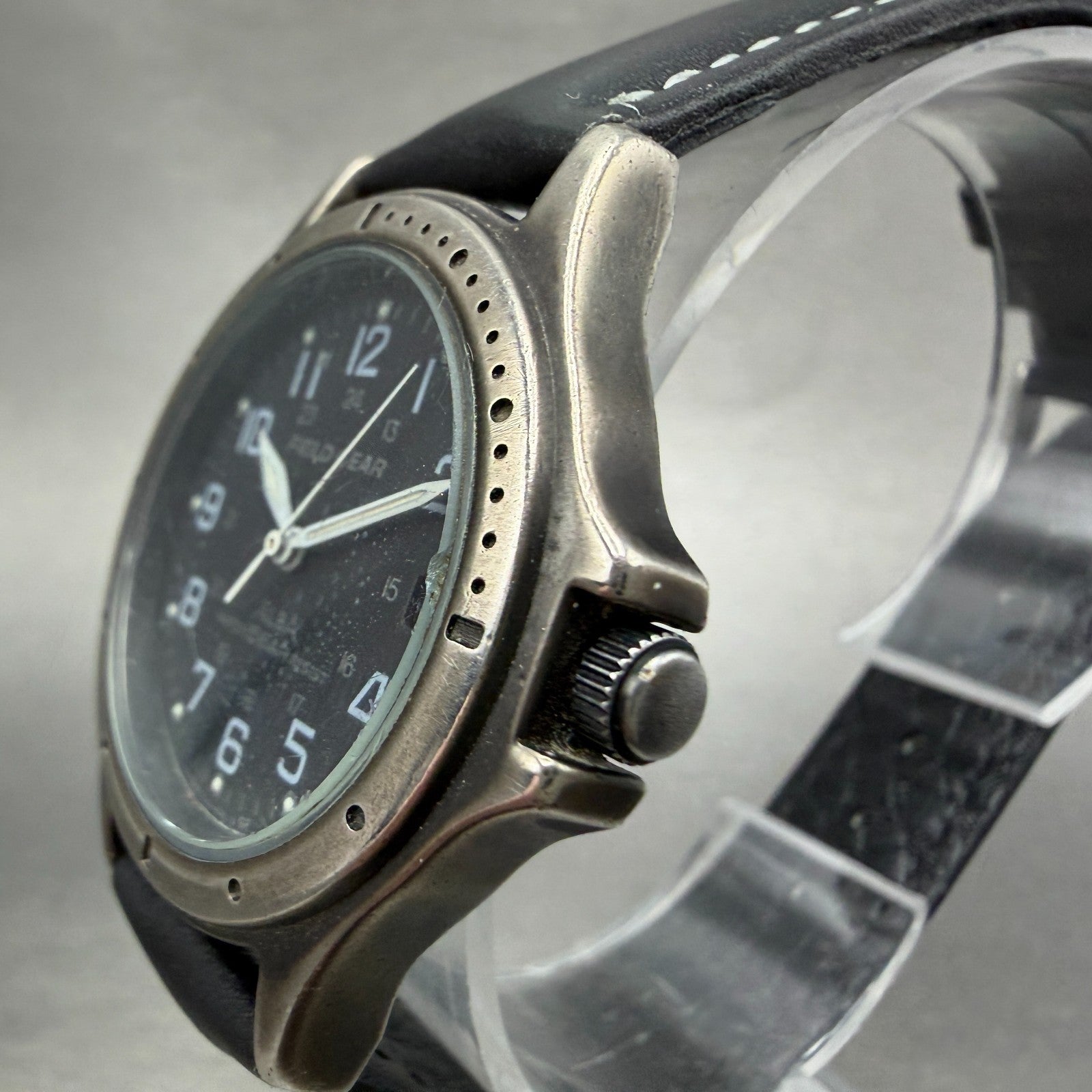 ALBA Field Gear Watch Men 34mm Black Dial Gray Tone Date Round New Battery2