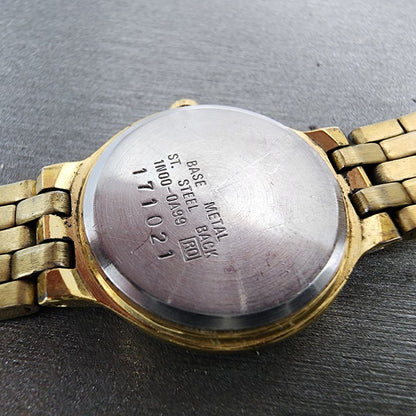 Seiko Watch Women 22mm Black Dial Gold Tone Round 1n000a99 New Battery9