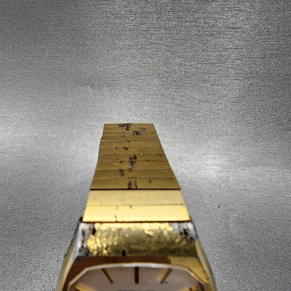 Technos Summit Quartz Watch Men 33mm White Dial Gold Tone Octagon New Battery4