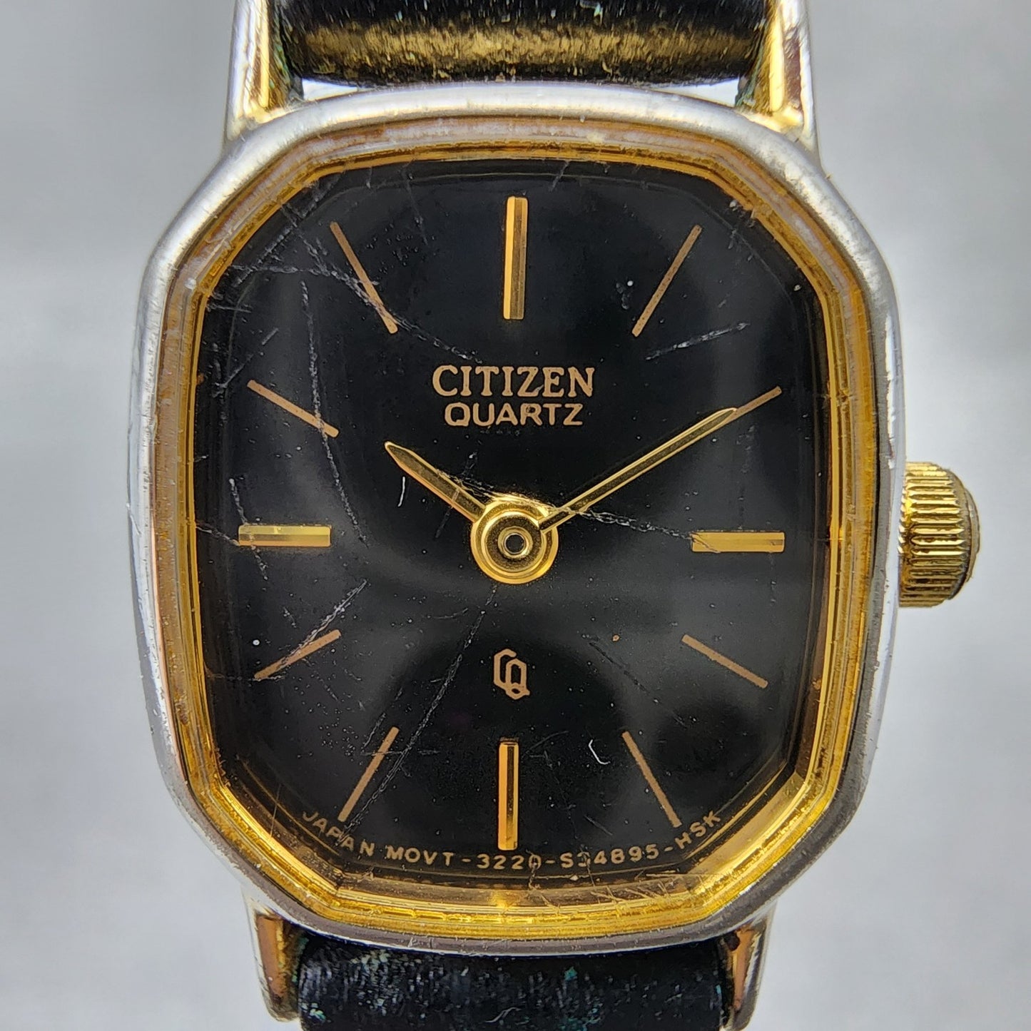 Citizen CQ Tank Watch Women 17mm Black Dial Gold Tone 3220893476 New Battery1