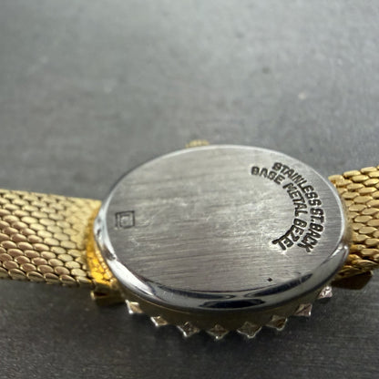 Armitron Deauville Diamond Watch Women 15mm Gold Dial Gold Ruby Oval New Battery9