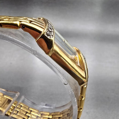 Seiko Watch Women 14mm MOP Dial Gold Tone Gemmed 2E20-7399 New Battery Vintage3