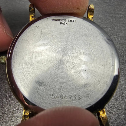 Longines Watch Men 34mm Gold Dial Gold Tone Date Round 7240 Cal 156 PARTS7