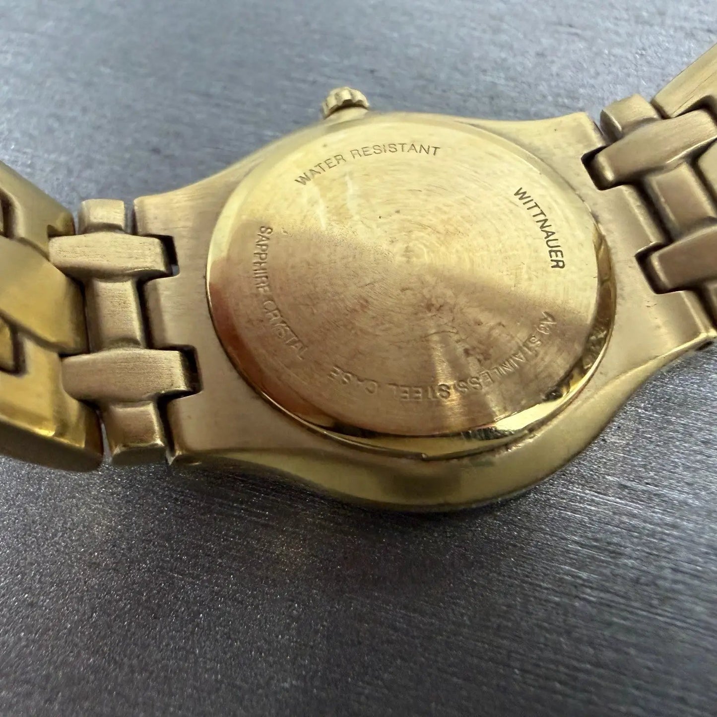Wittnauer Watch Women 25mm MOP Dial Gold Tone Round Crystals 11P06 New Battery9