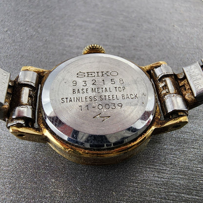 Seiko Watch Women 20mm Champagne Dial Gold Tone Manual 110039 Runs9