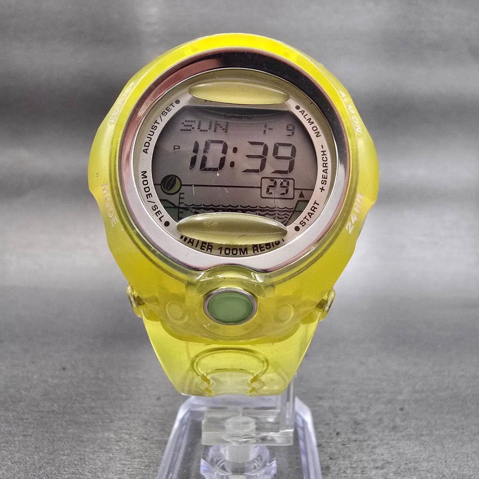 Casio Baby-G BGX-200 Watch Women 41mm Silver Dial Yellow Chrono Alarm New Batt5