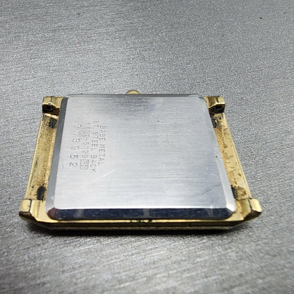 Seiko Tank Watch Men 25mm Gold Dial Gold Tone Rectangle 6530-5199 PARTS