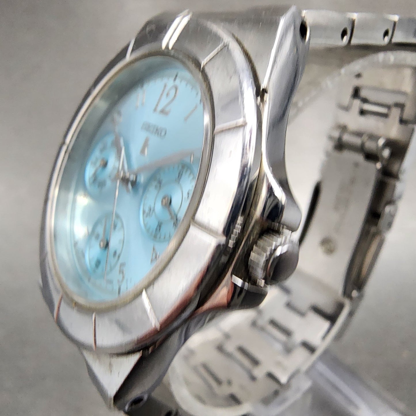 Seiko Lukia Watch Women 33mm Blue Dial Silver Tone Daydate 5y890b30 New Battery2