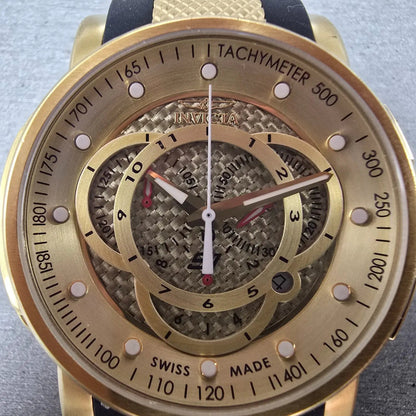 Invicta S1 Chronograph Watch Men 48mm Champagne Dial Gold Tone Date 0899 New Bat1