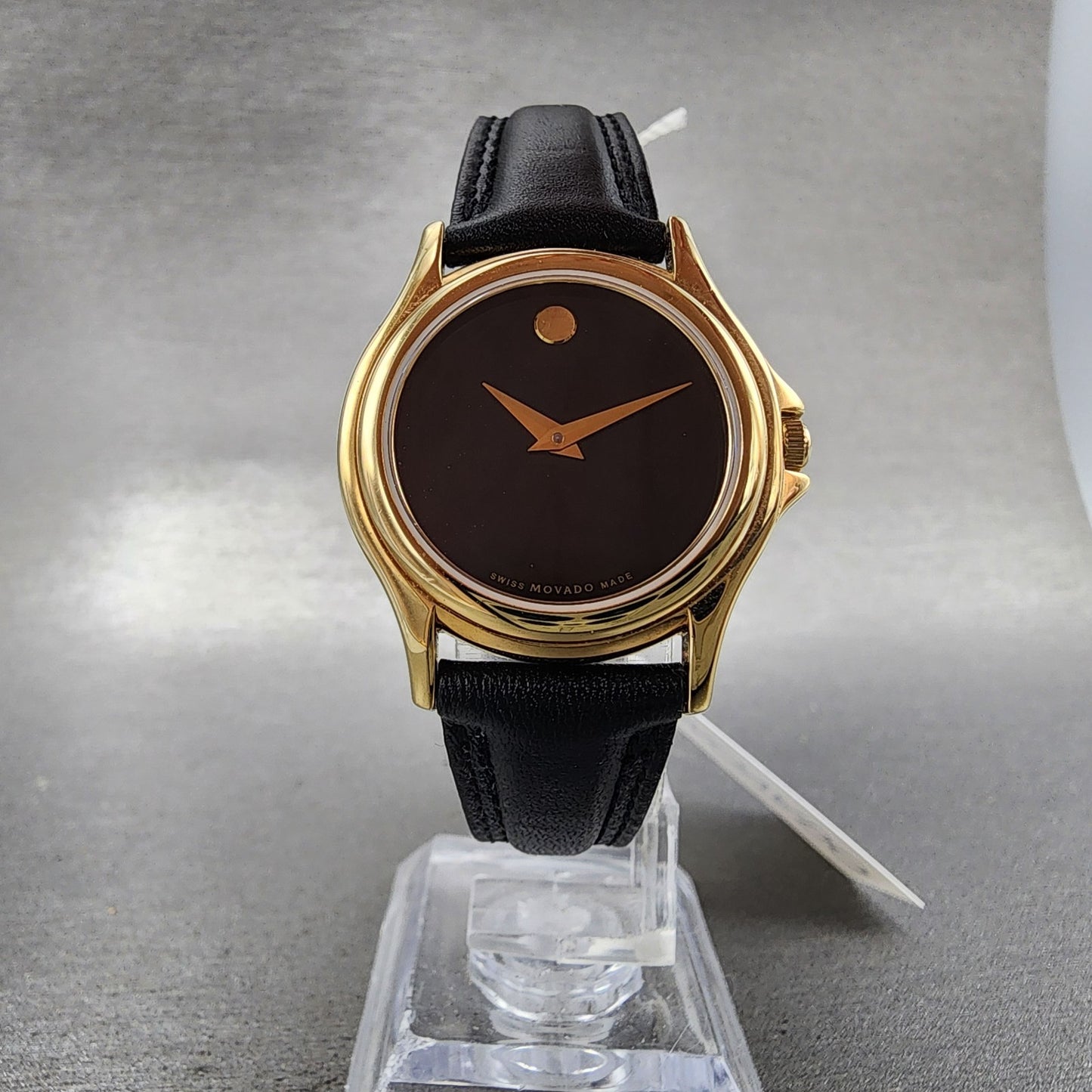 Movado Museum Watch Women 28mm Black Dial Gold Tone Round 0690299 New Battery5