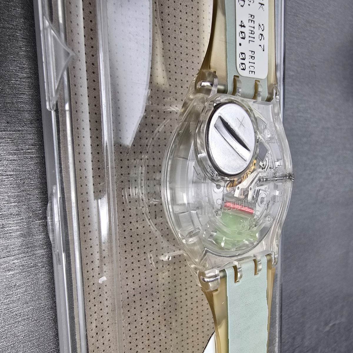 Swatch Piquant Watch Men 34mm Clear Dial Clear Case GK267 New Battery NOS11