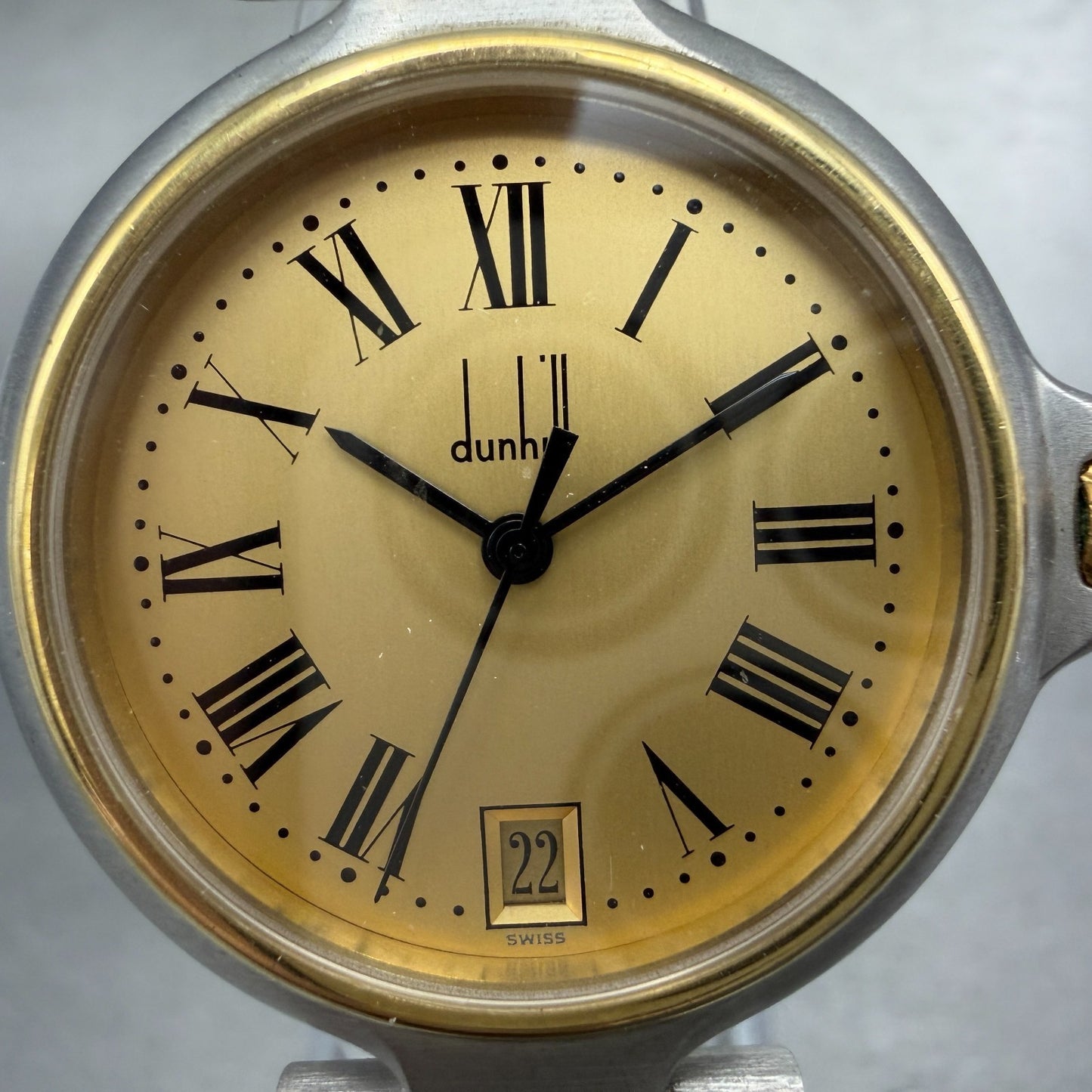 Dunhill Millennium Watch Men 32mm Gold Dial Two Tone Date Round New Battery1