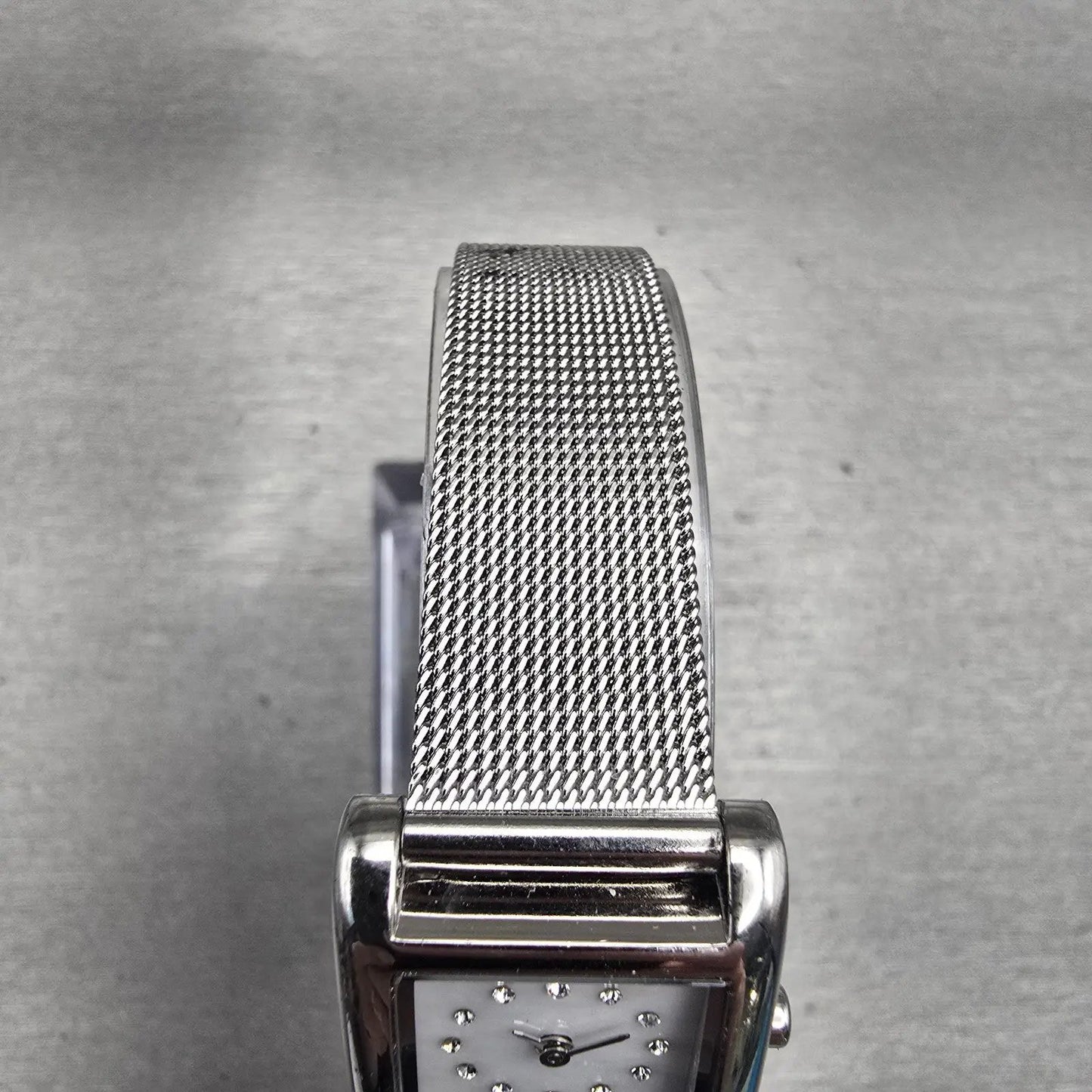 Skagen Dual Time Watch Women 20mm MOP Dial Silver Rectangle 20SSSMP New Battery4