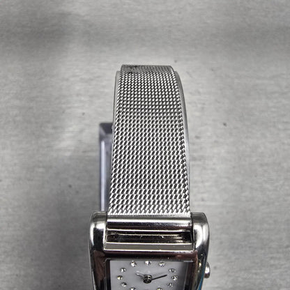 Skagen Dual Time Watch Women 20mm MOP Dial Silver Rectangle 20SSSMP New Battery4