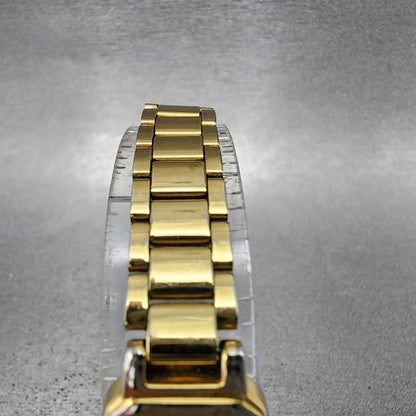 Seiko Watch Women 15mm Black Dial Gold Tone Octagon 4N005071 New Battery B1234