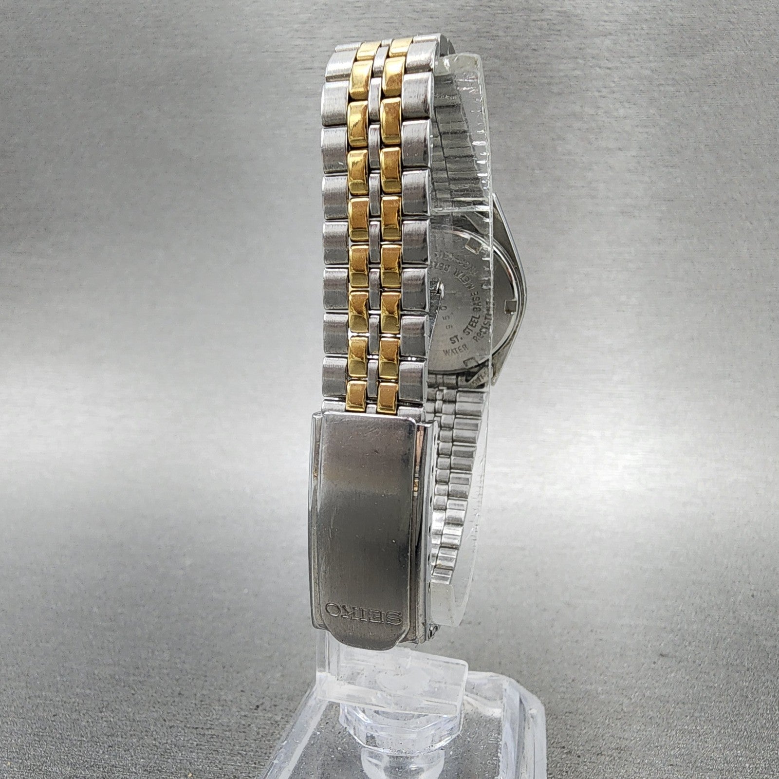 Seiko Watch Women 24mm White Dial Two Tone Daydate Round 7N830011 New Battery7