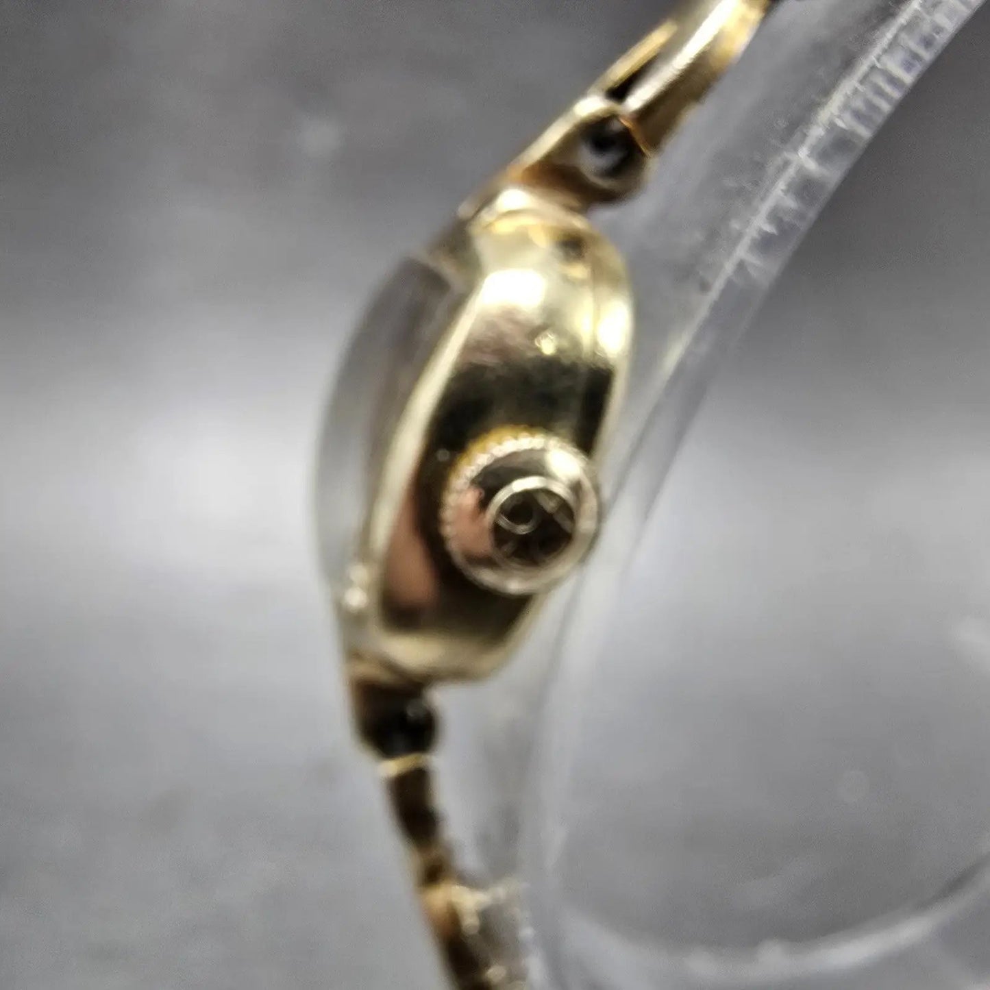 Hamilton Watch Women 14mm Cream Dial 14k Gold Rectangle Manual Wind Runs VTG2
