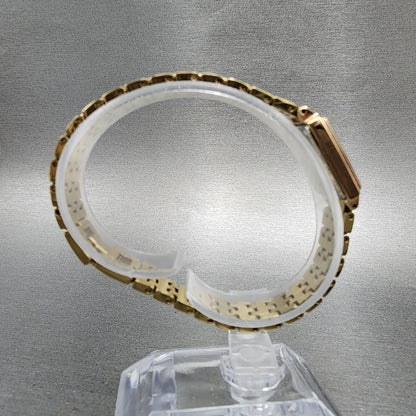 Seiko Tank Watch Women 16mm White Dial Gold Tone Rectangle 1n010fh0 New Battery8