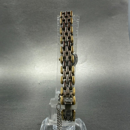 Seiko Alba Watch Women 15mm Silver Dial Two Tone Oval Y520-5070 New Battery VTG7