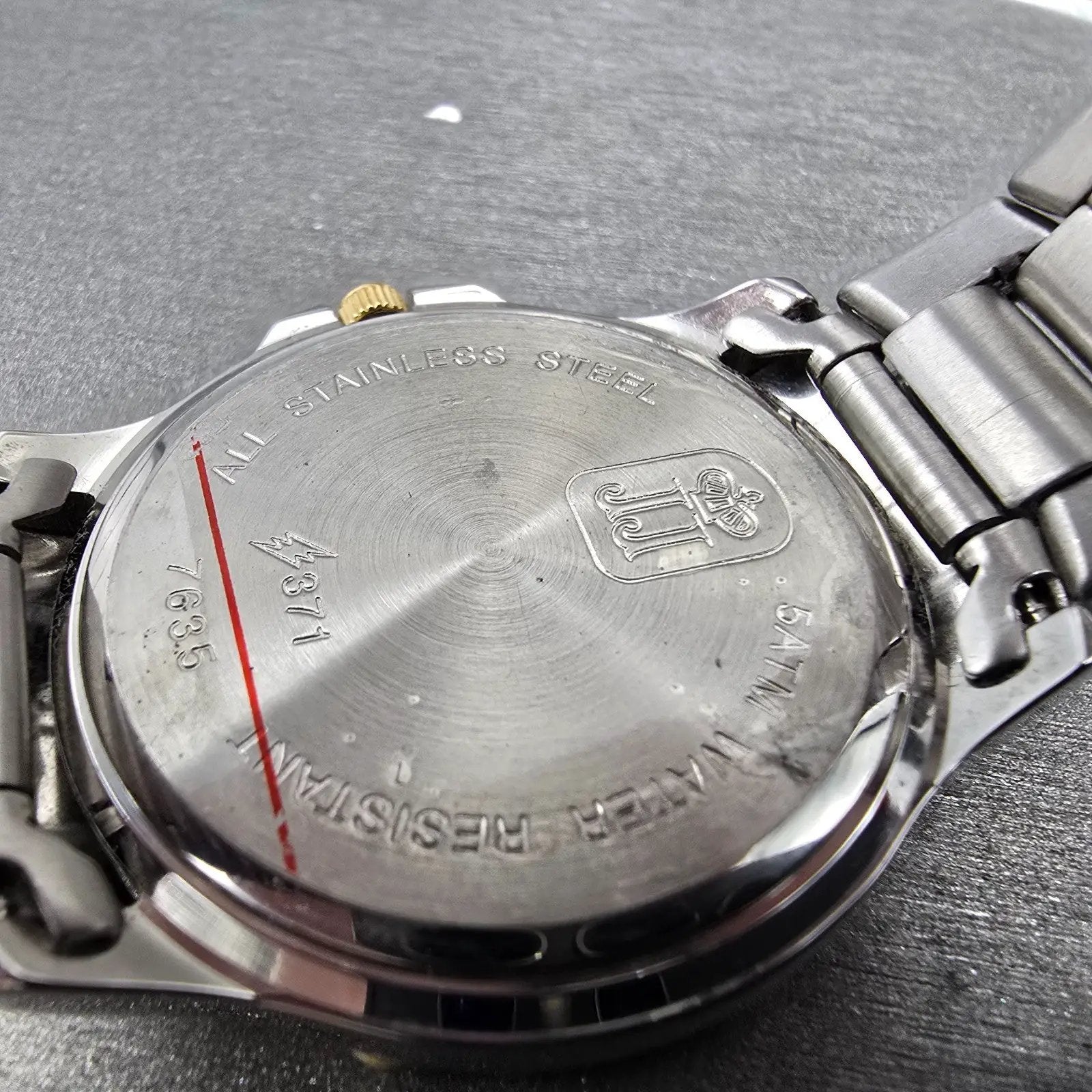 Jules Jurgensen Watch Men 38mm Gray Dial Two Tone Date Round 7635 New Battery9