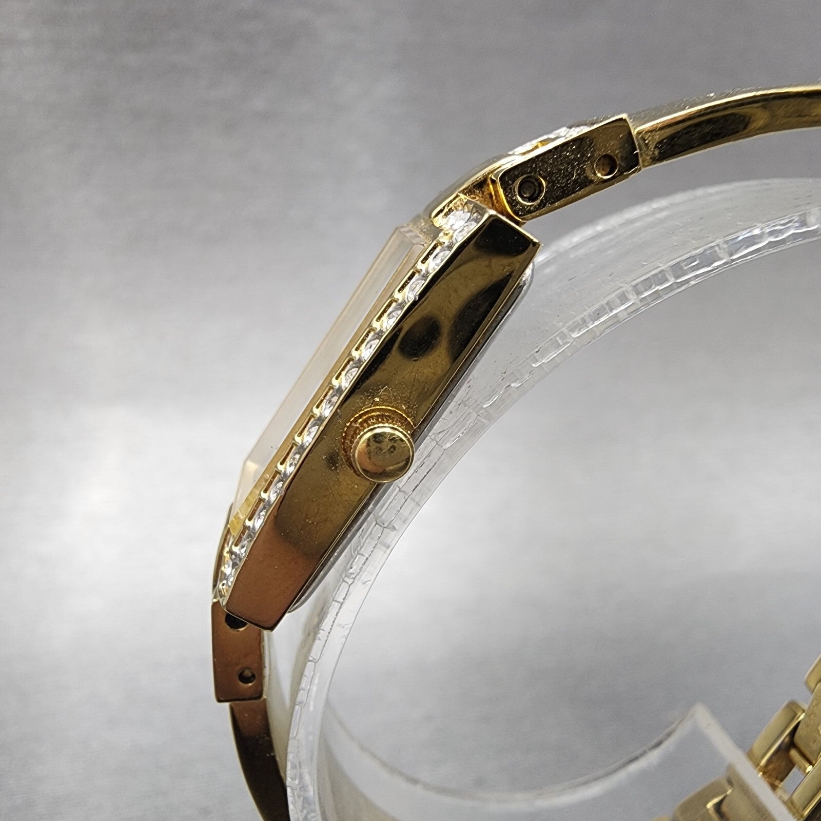 Citizen EcoDrive Tank Watch Women 14mm White Dial Gold Tone G620S028850 Runs2