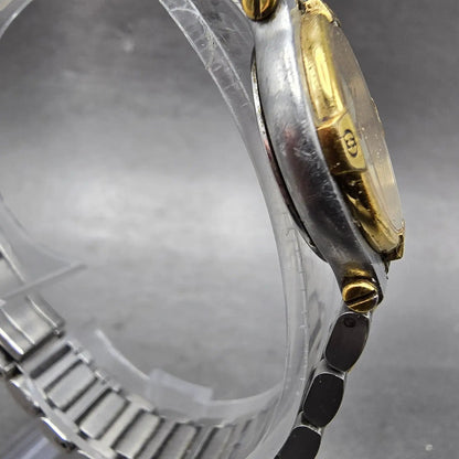 Gucci 9000L Watch Women 25mm Cream Dial Two Tone Date Round New Battery4