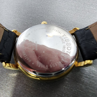 Tissot Watch Women 27mm White Dial Gold Tone Date Round T830/930 New Battery9