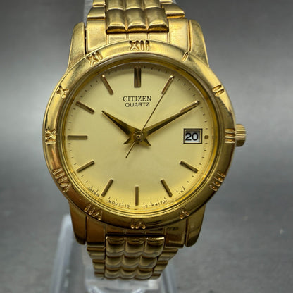 Citizen Watch Women 24mm Cream Dial Gold Tone Date Round 1012-K13131 New Batt 560