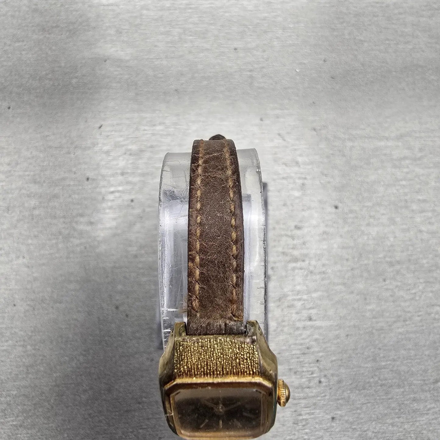 Seiko Watch Women 17mm Brown Dial Gold Tone Rectangle 5420-5019 New Battery VTG4