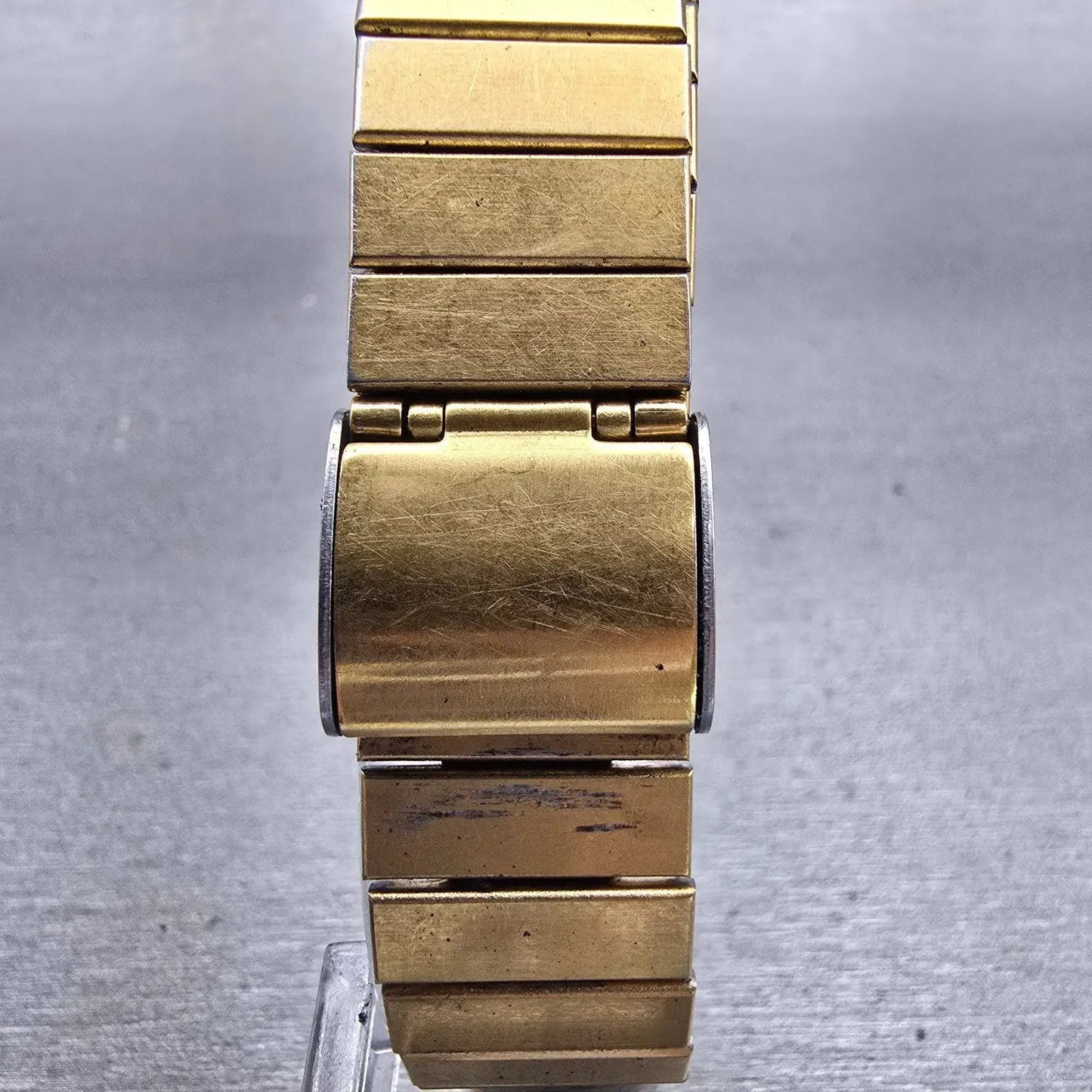 Seiko Watch Men 26mm White Dial Gold Tone Rectangle 5P30-5299 New Battery VTG7