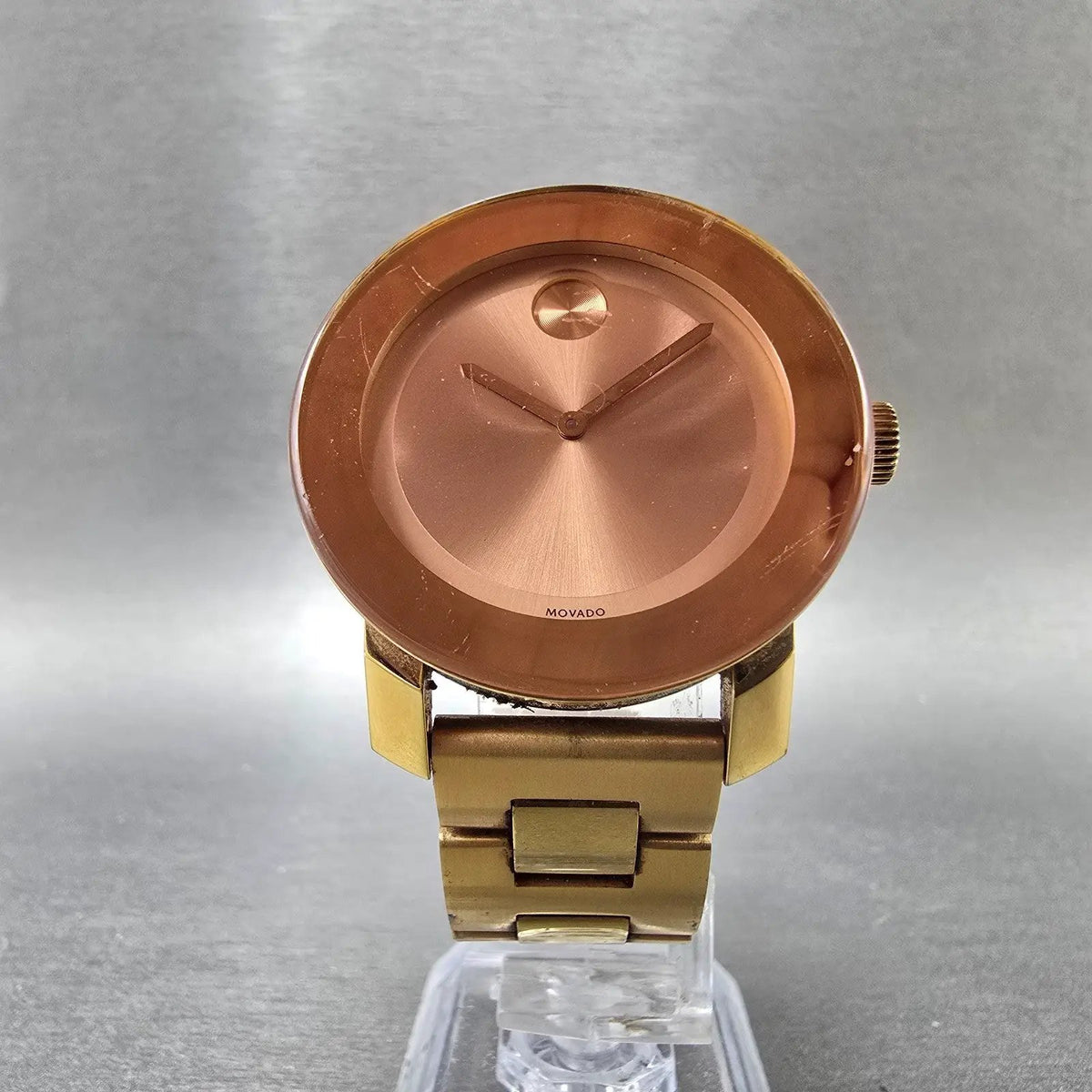 Movado Bold Watch Women 36mm Rose Dial Rose Gold Round 3600342 New Battery5