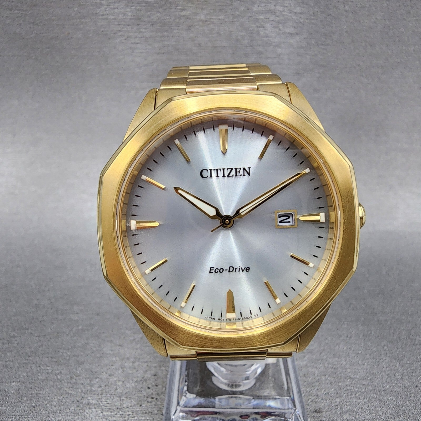 Citizen EcoDrive Corso Watch Men 40mm Silver Dial Gold Tone Date BM749257A0