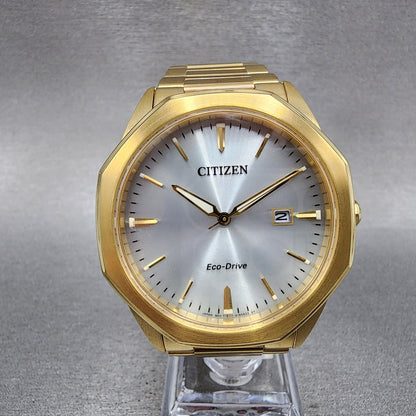 Citizen EcoDrive Corso Watch Men 40mm Silver Dial Gold Tone Date BM749257A0