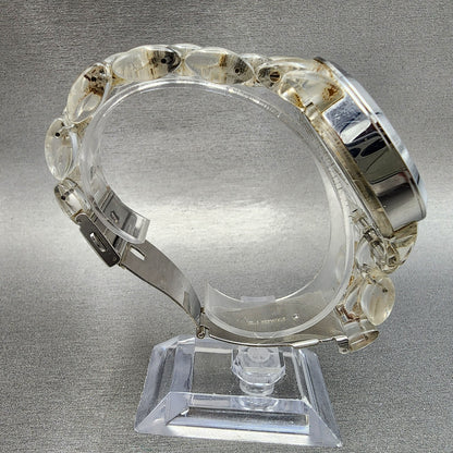 Michael Kors Chronograph Watch Women 43mm MOP Dial Clear Case MK5235 New Battery8