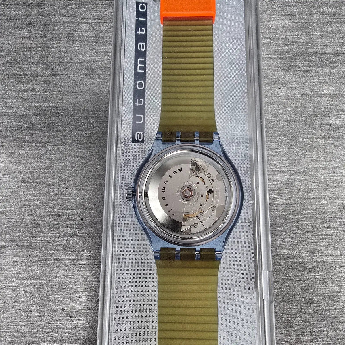 Swatch Automatic Blue Matic Watch Men 36mm Skeleton Dial Blue Case SAN100 NOS8