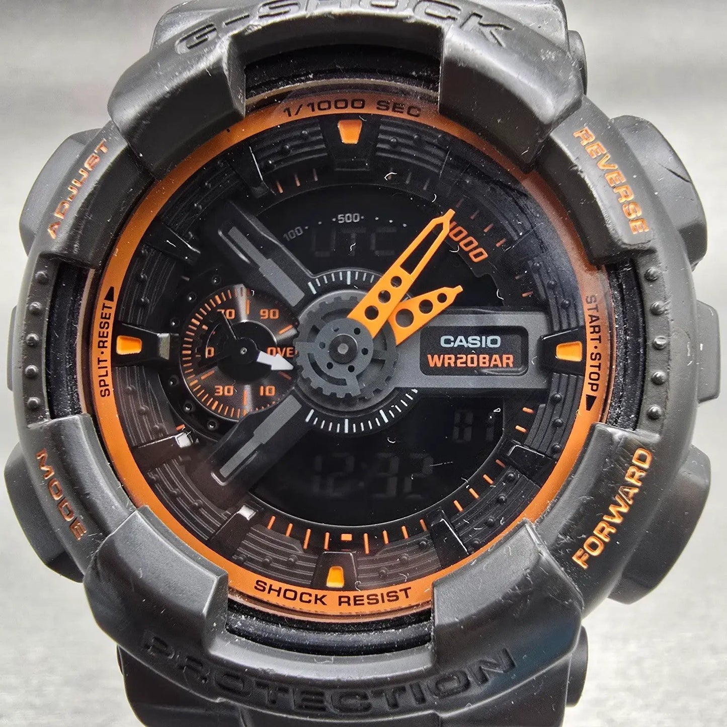 Casio G-Shock GA-110TS Watch Men 51mm Black Orange Chrono Alarm New Battery1